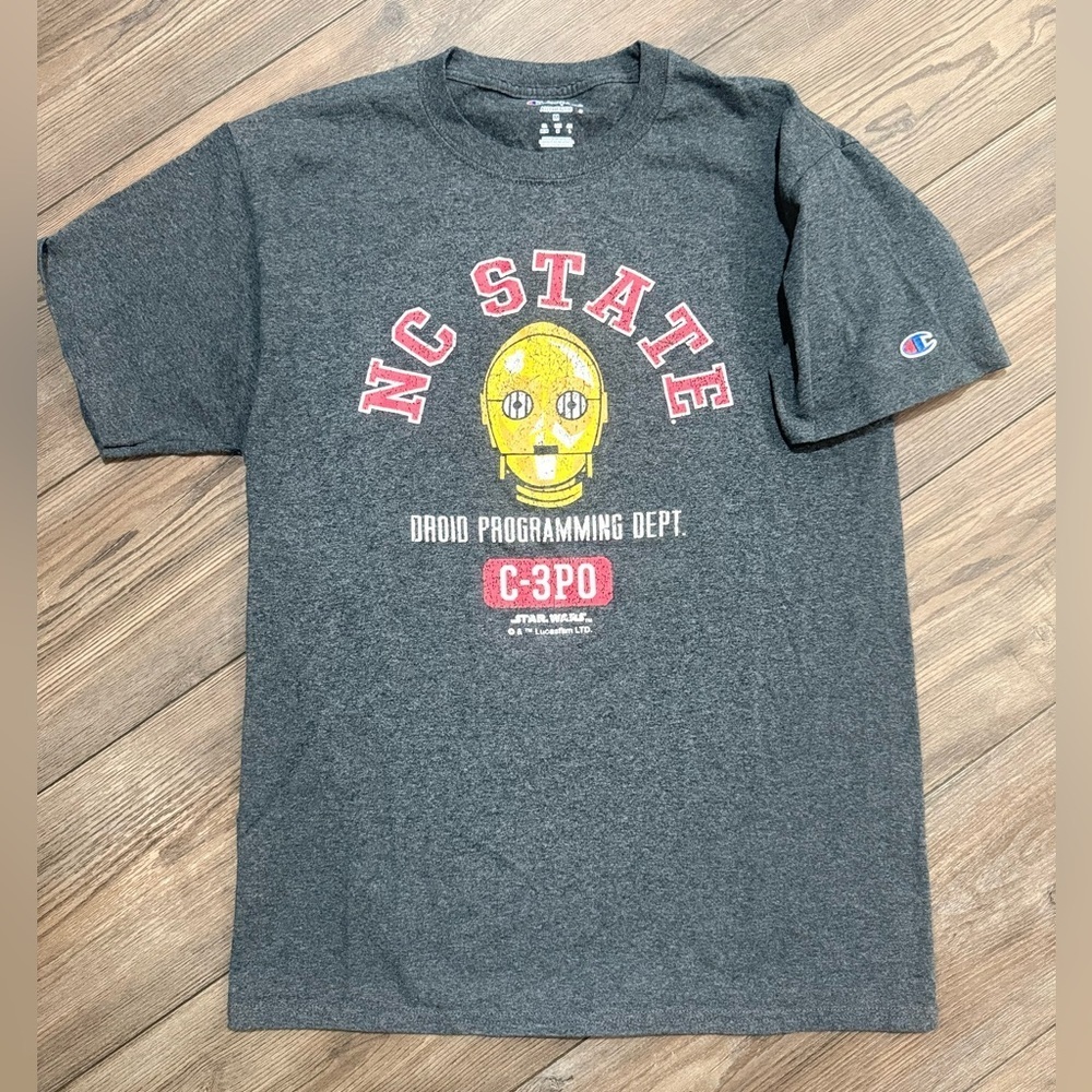 Champion Star Wars C3PO NC State Parody Graphic Tee Gray Size Medium - Picture 1 of 3
